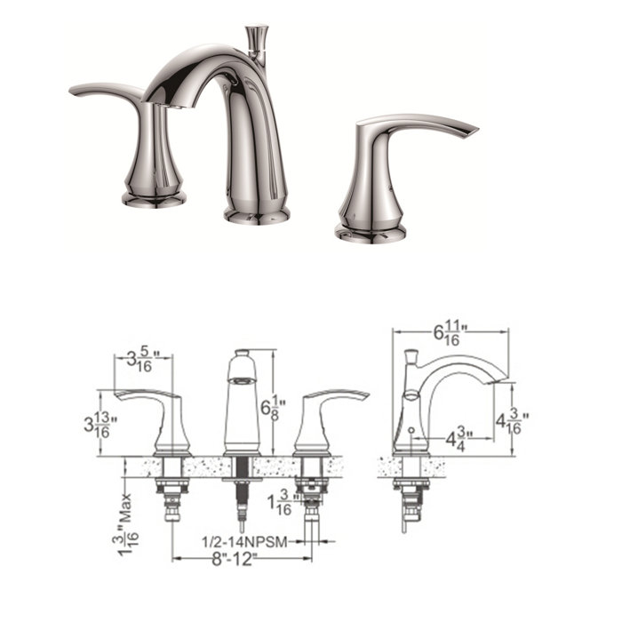 UCore Widespread Faucet Bathroom Faucet Wayfair